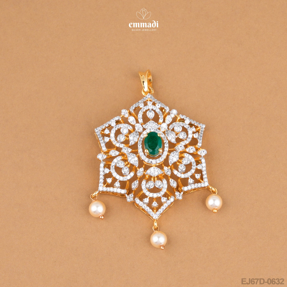 Farjana Premium CZ Green Pendant Jewelry