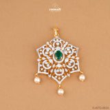 Farida's Premium CZ Pendant and Studs Set in Green