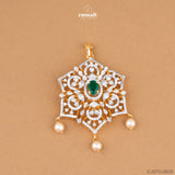 Farheen's Premium CZ Pendant and Studs Set in Green