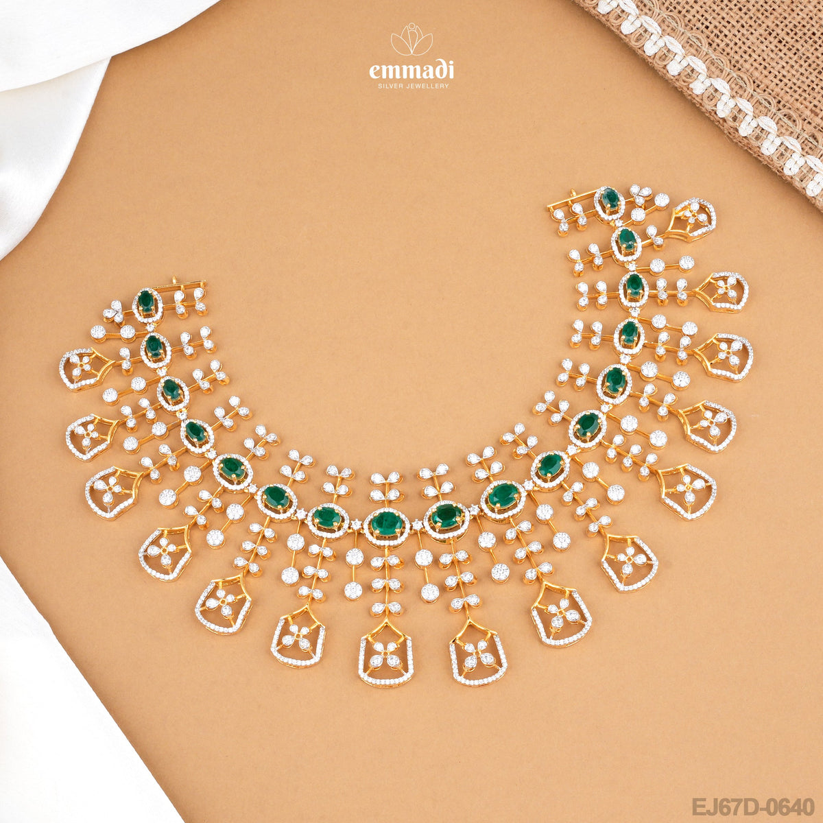 Farha Exquisite Green CZ Necklace