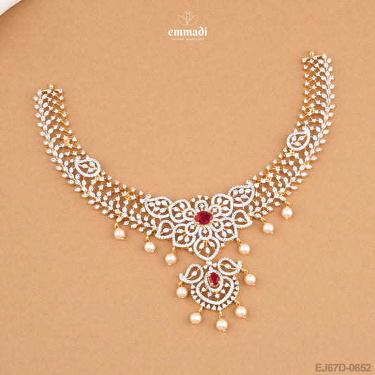 Durgash Glam Red Premium CZ Necklace