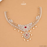Durgash Glam Premium CZ Necklace and Dumani Elegant Premium CZ Hangings