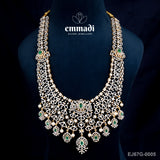 Chandra's Exquisite CZ Green Long Necklace: Premium Indian Jewellery