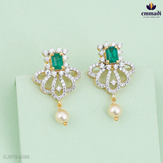 Adishri Exquisite Green CZ Studs