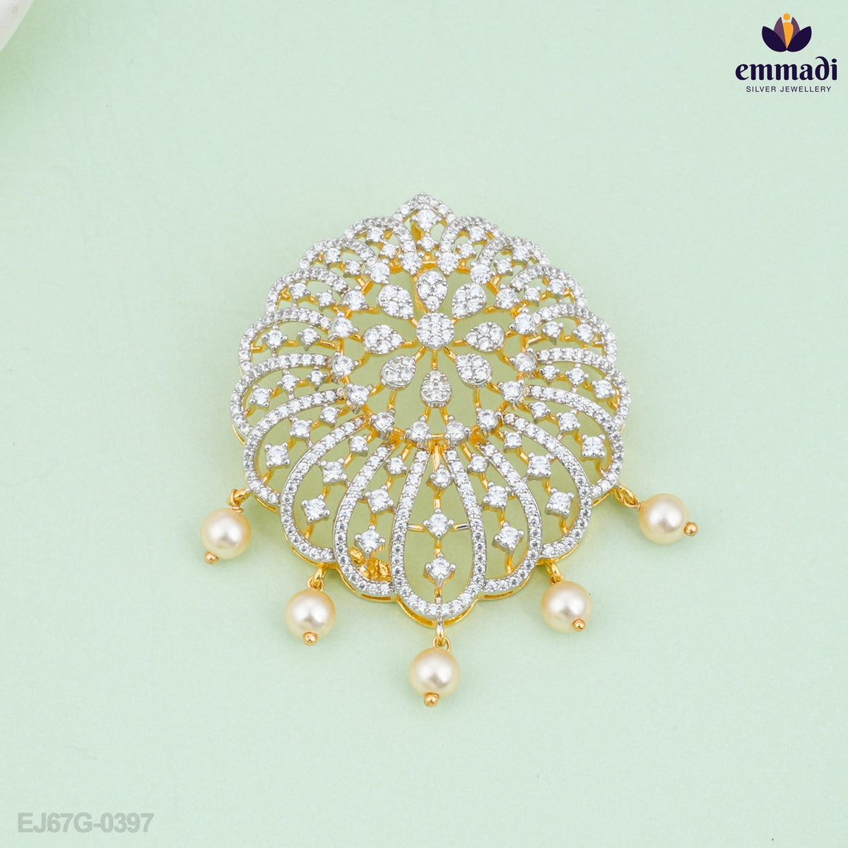 Akhila Elegant Pendant: Premium White CZ