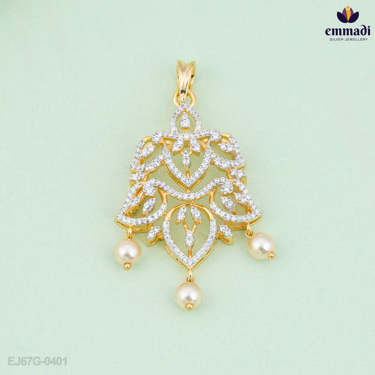 Anagha Radiance Pendant and Anshula Elegant Premium CZ Studs Set