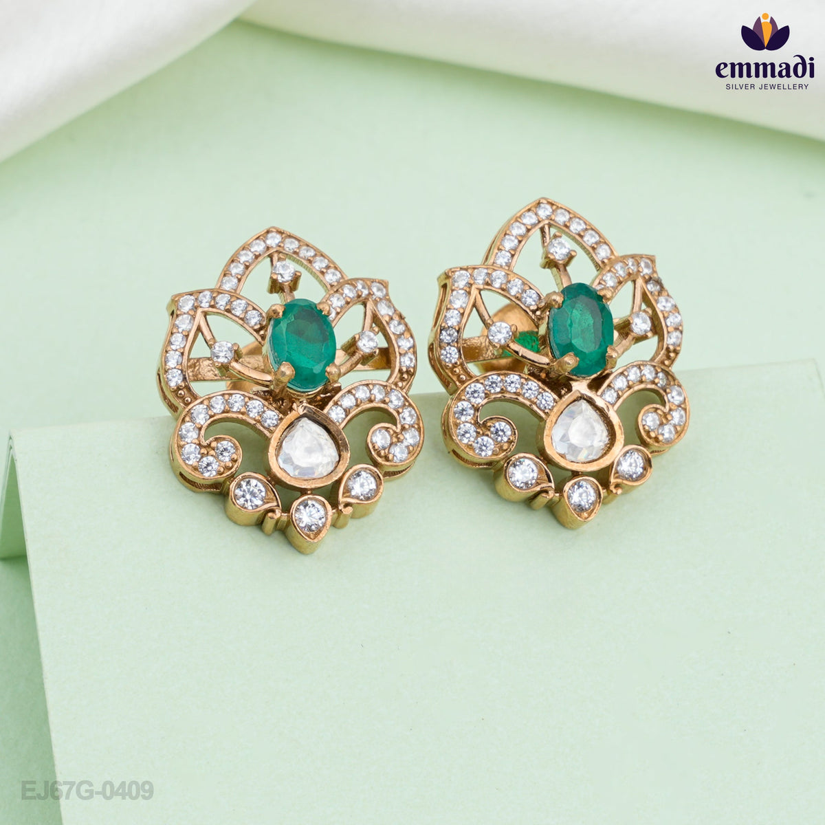 Ayesha's Exquisite Green Victorian Studs