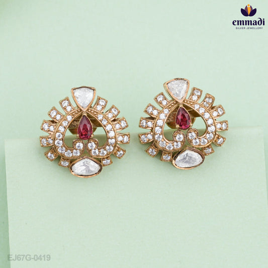 Bhuvana's Pink Victorian Studs Jewelry