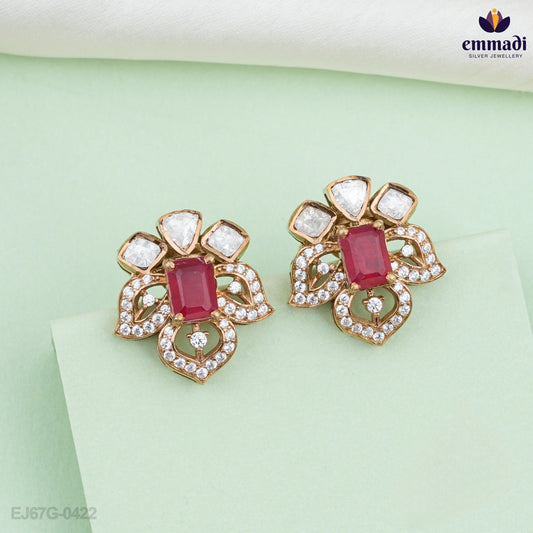 Chhavi Exquisite Pink Victorian Studs