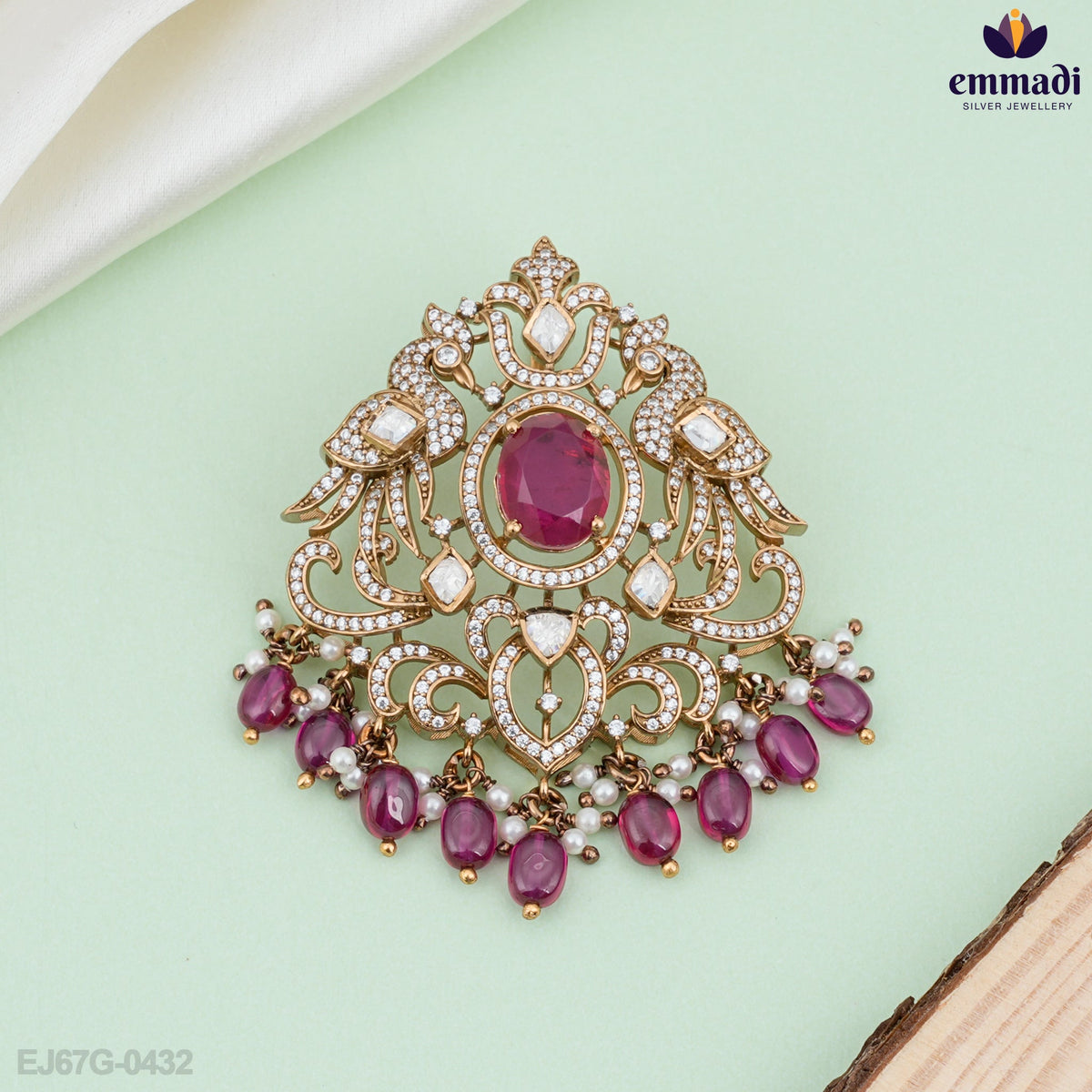 Gunjan's Exquisite Victorian Pink Pendant
