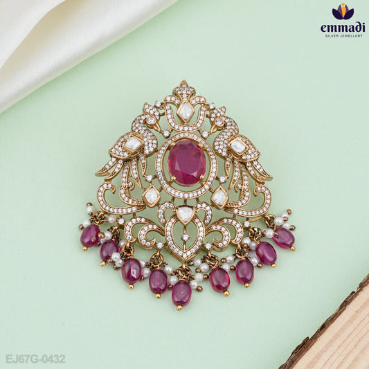 Gunjan's Exquisite Victorian Pink Pendant