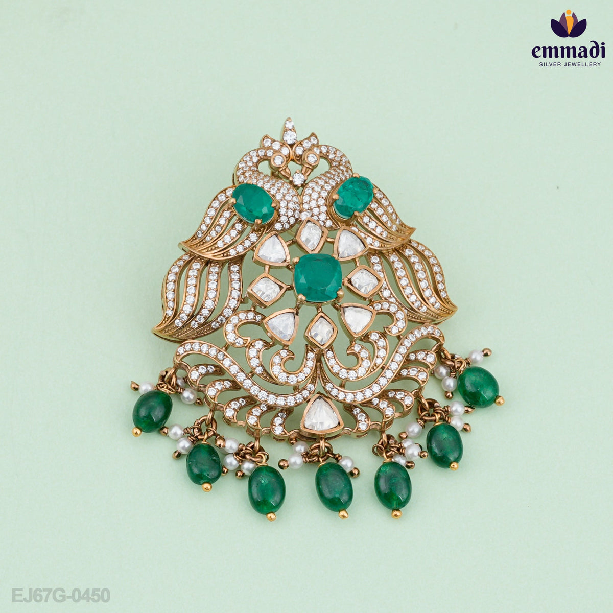 Kiran's Exquisite Victorian Green Pendant and Hanging Jewelry