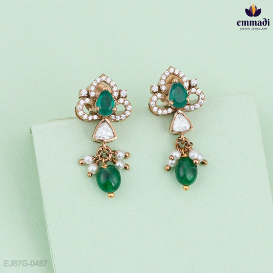 Kumari and Kumud's Elegant Victorian Green Pendant Jewelry and Hangings