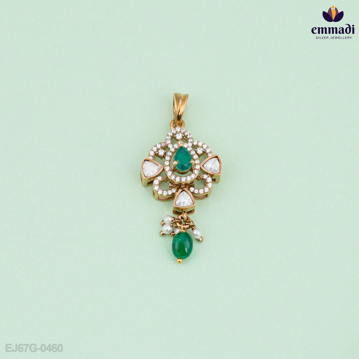 Leela & Madhu's Exquisite Victorian Green Pendant Jewelry and Hangings