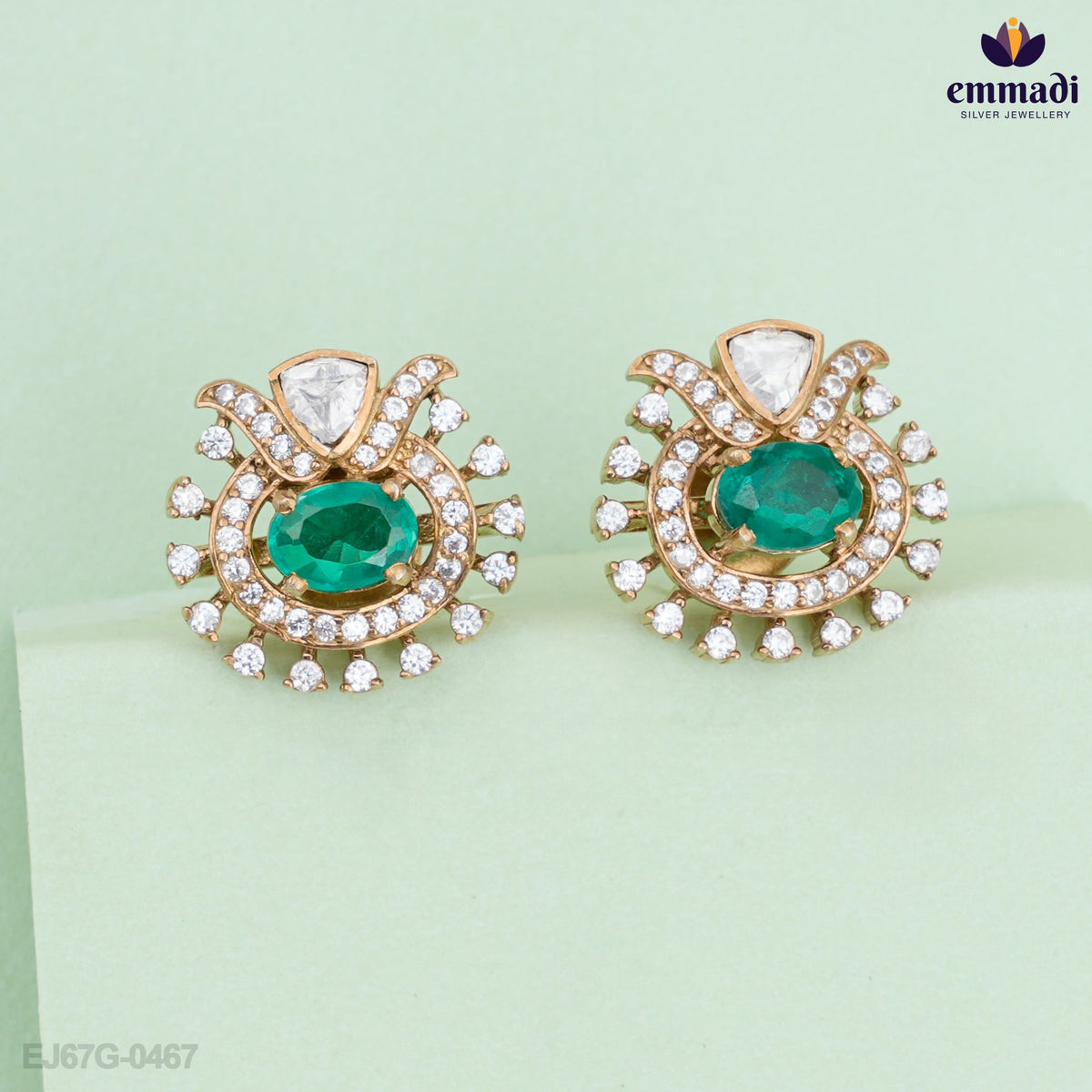 Manisha's Exquisite Victorian Green Studs