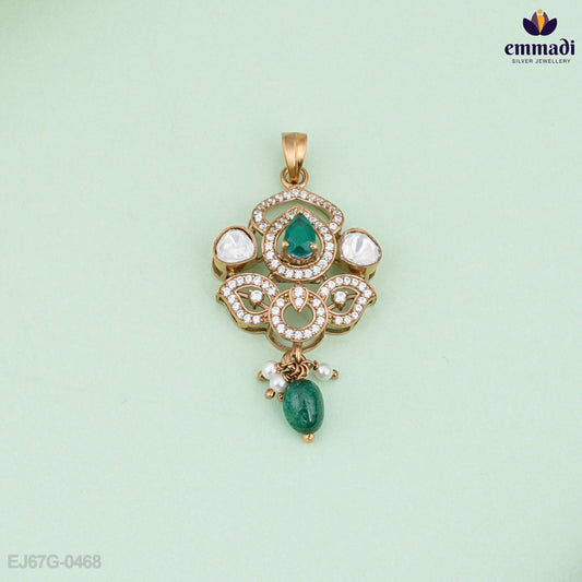 Mansi's Victorian Green Pendant Elegance