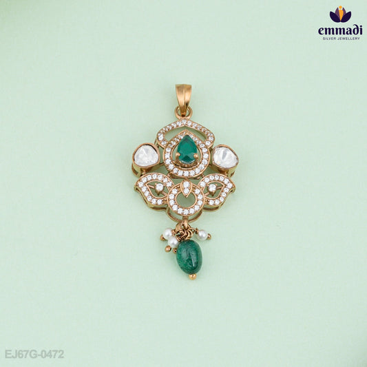 Mridula's Exquisite Victorian Green Pendant