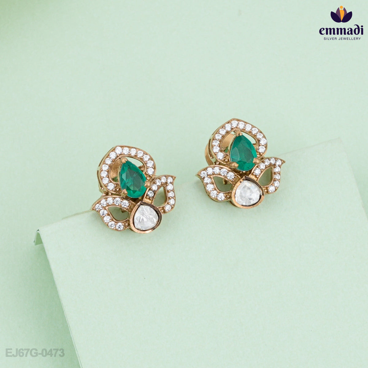 Mrinalini's Exquisite Green Victorian Studs