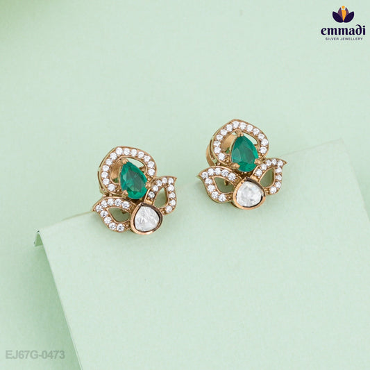 Mrinalini's Exquisite Green Victorian Studs
