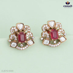 Neha's Exquisite Pink Victorian Studs