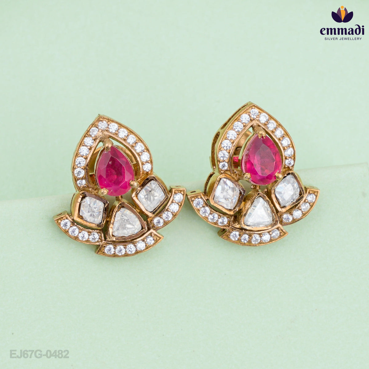 Nidhi Exquisite Pink Victorian Studs