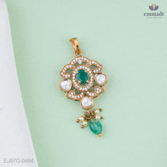 Punam's Elegant Victorian Green Pendant