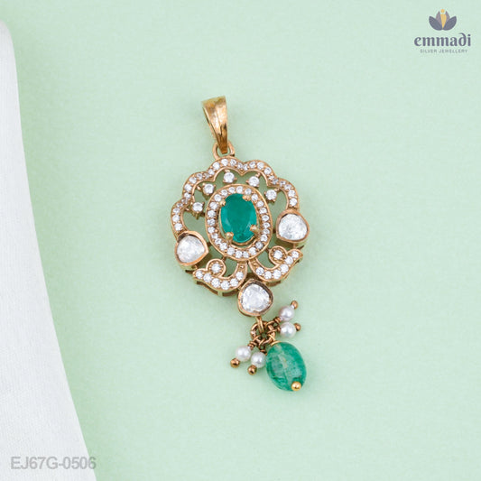 Sanchita Exquisite Victorian Green Pendant