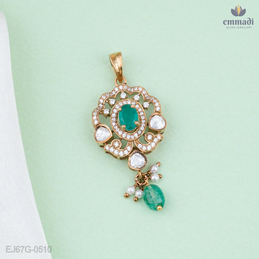 Sarah's Elegant Victorian Green Pendant