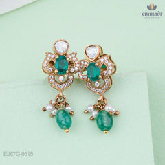 Shambhavi Victorian Green Hanging Earrings