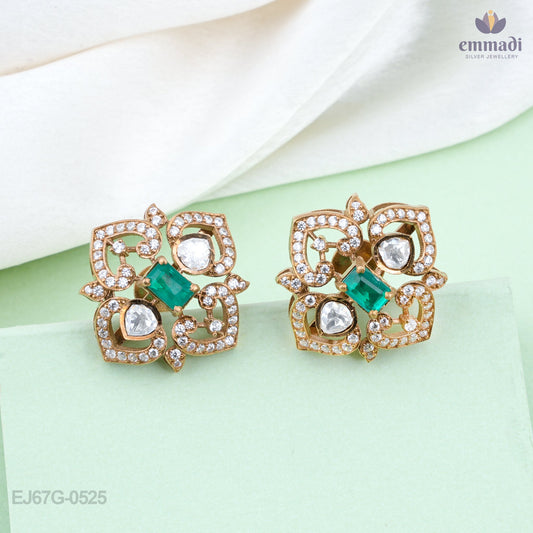 Simran Stunning Green Victorian Studs