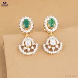AARANI Premium Green CZ Hangings Jewellery