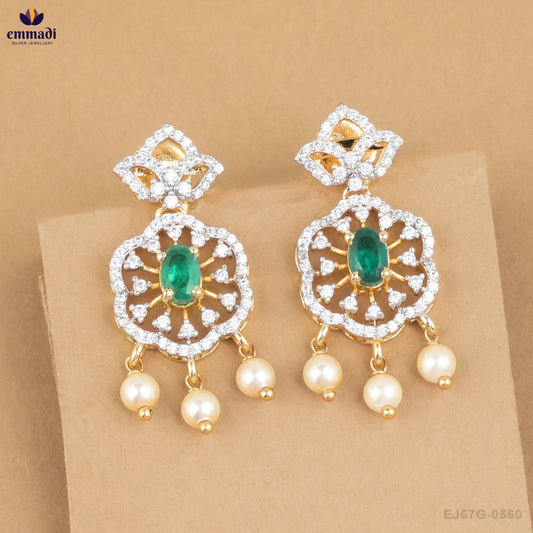 AARYAH Exquisite Green CZ Hangings