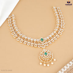 AAVANYA Exquisite Green CZ Necklace