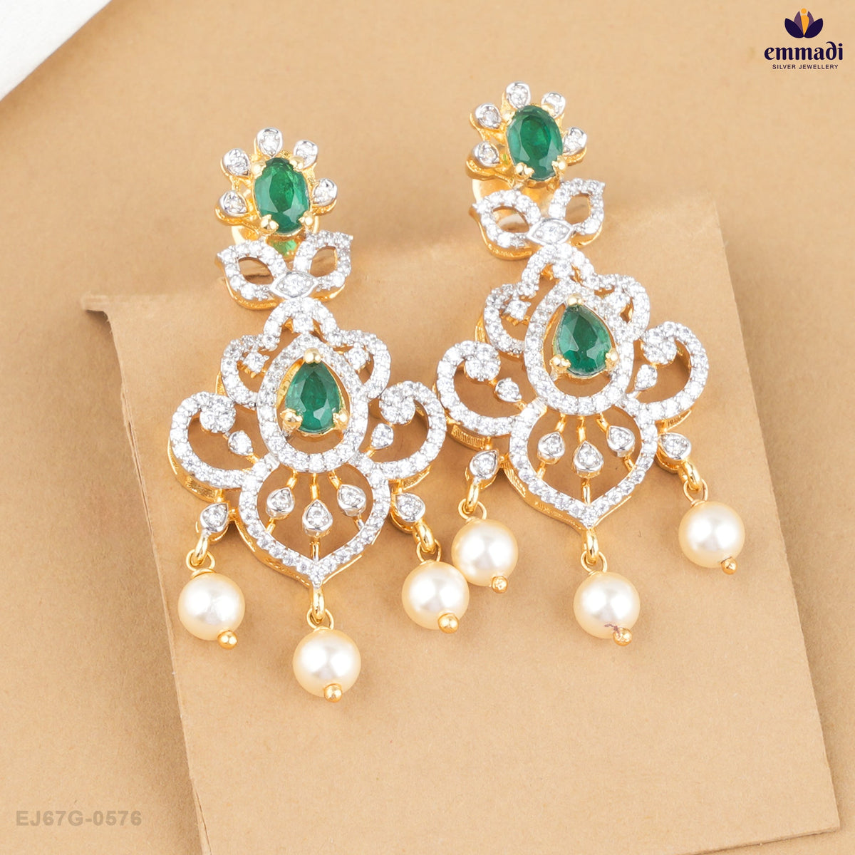 ABHIDA Elegant Green CZ Hangings