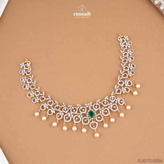 Dixya Exquisite Green Premium CZ Necklace