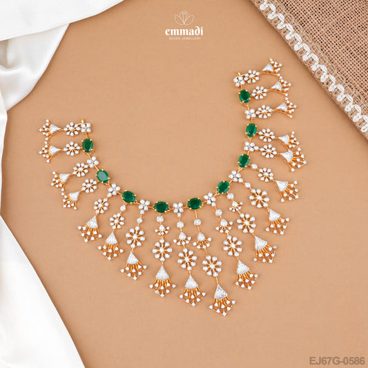 Dipti Elegant Green Premium CZ Necklace