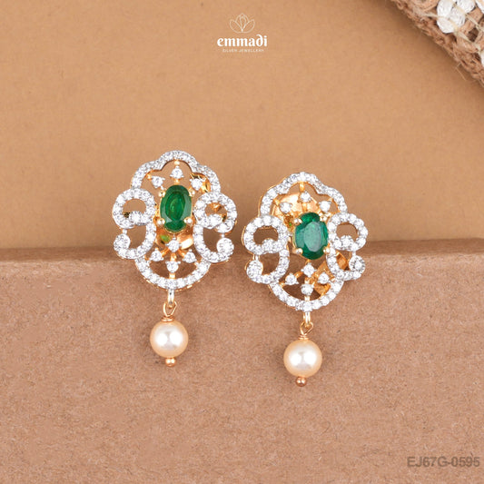 Dharma Elegance Green Premium CZ Studs