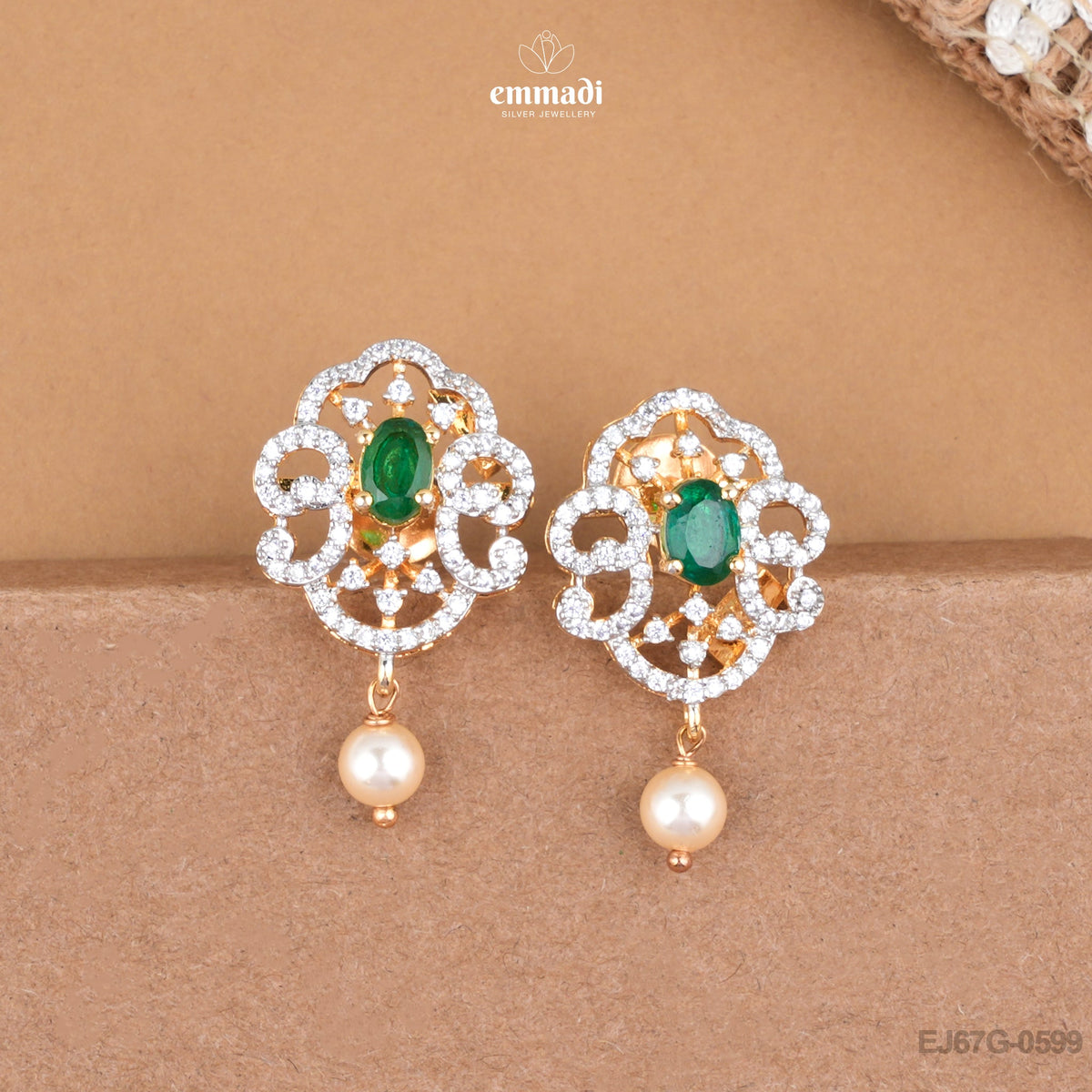 Dhakhadevi Premium Green CZ Studs