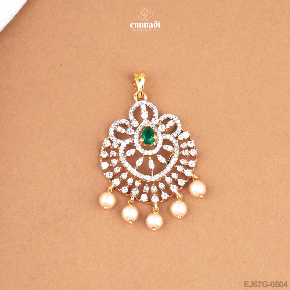 Deepanshi & Deepali Elegant CZ Pendant and Premium Studs Set