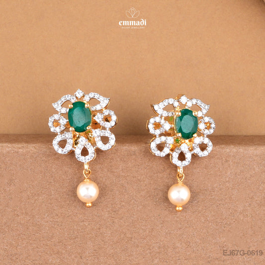 Chando Elegant Green CZ Studs