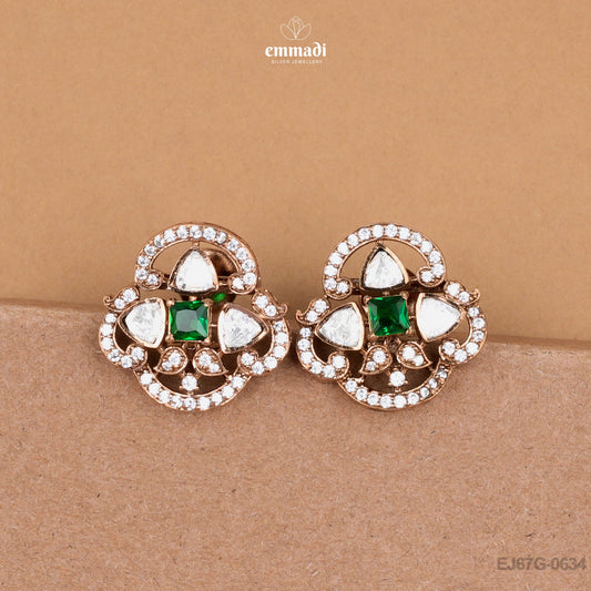 Chama Elegant Green Victorian Studs