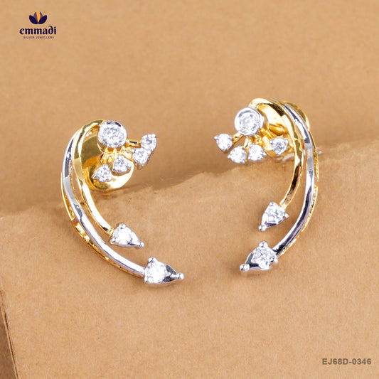 Abhinandita Silver Studs Premium CZ White