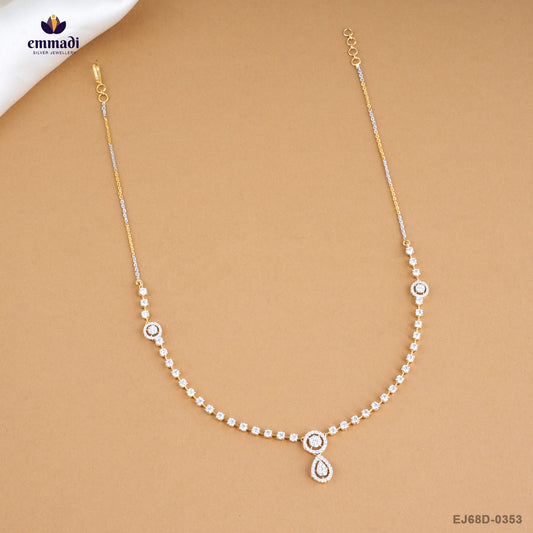 ABHIRANJANA Premium White CZ Necklace