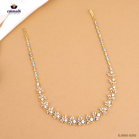 ABINAYA Exquisite White CZ Necklace