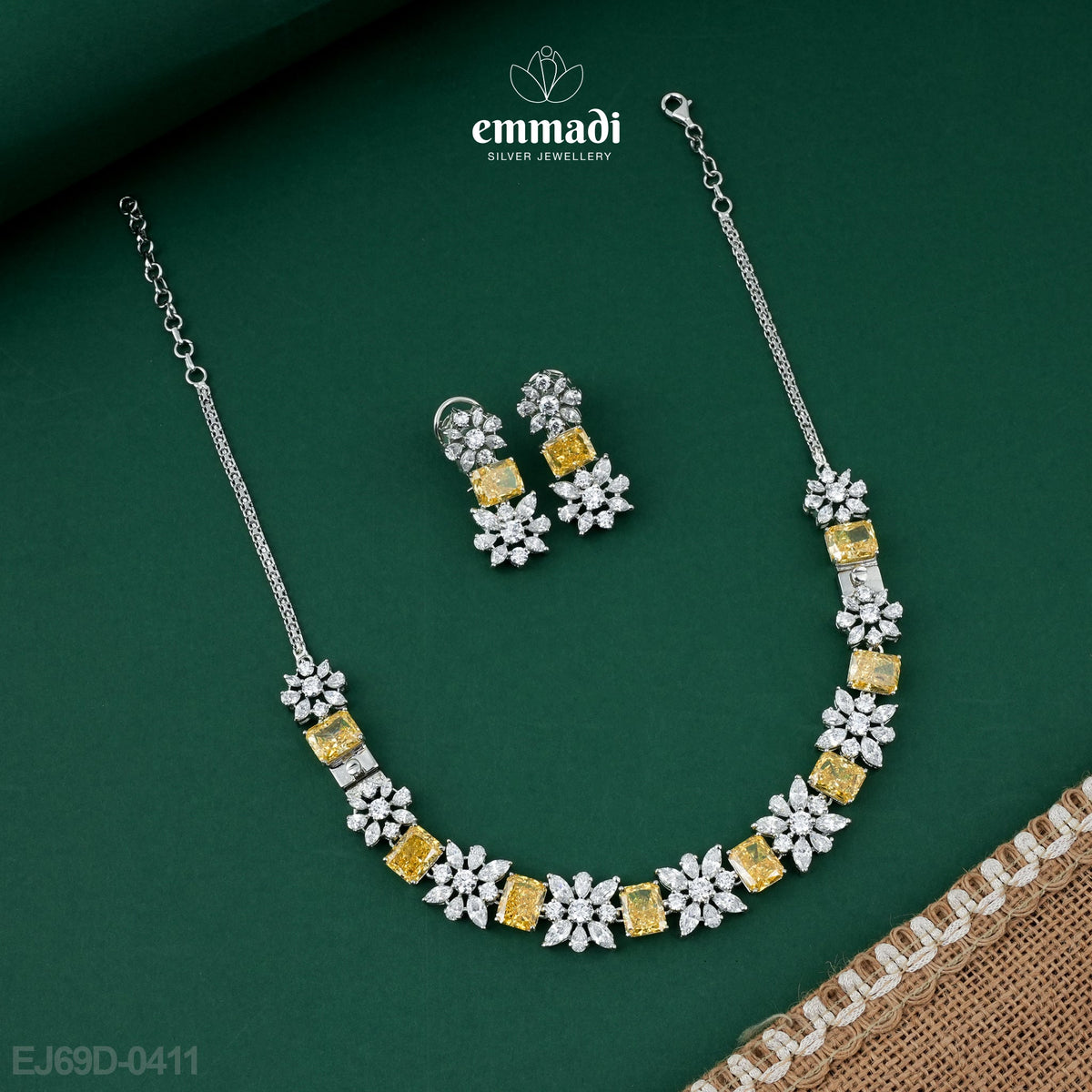 Rena Premium CZ Yellow Necklace