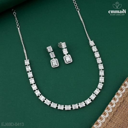 Rekha's Premium CZ White Necklace