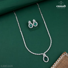 Raveena Green Premium CZ Necklace
