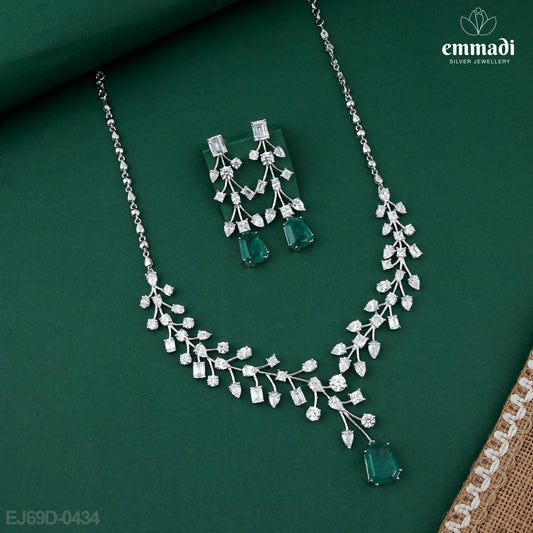 Rashida's Elegant Green CZ Necklace