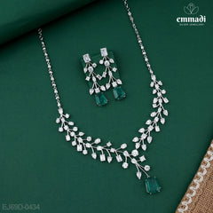 Rashida's Elegant Green CZ Necklace