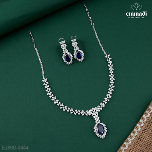 Rangeeta Premium CZ Blue Necklace